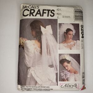 McCall's Crafts Pattern 5204 Bridal Veils Headpieces Vintage 1990s